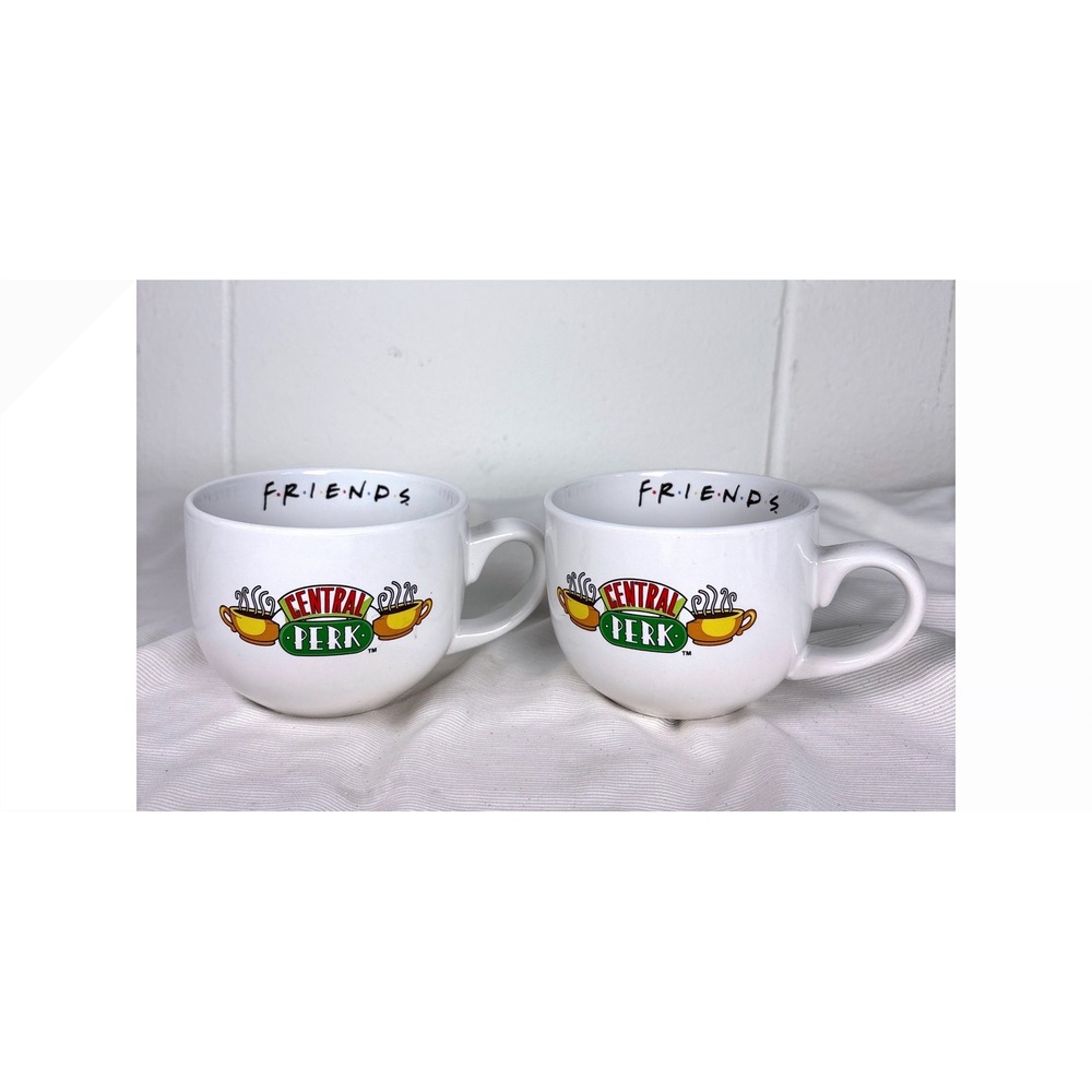 Warner Bros Friends Central Perk Mugs Set of 2 Daniels Vineyard Indians White